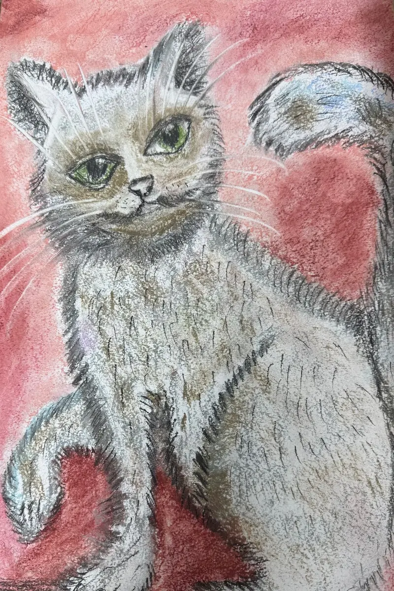 Живопись/Кошки углем