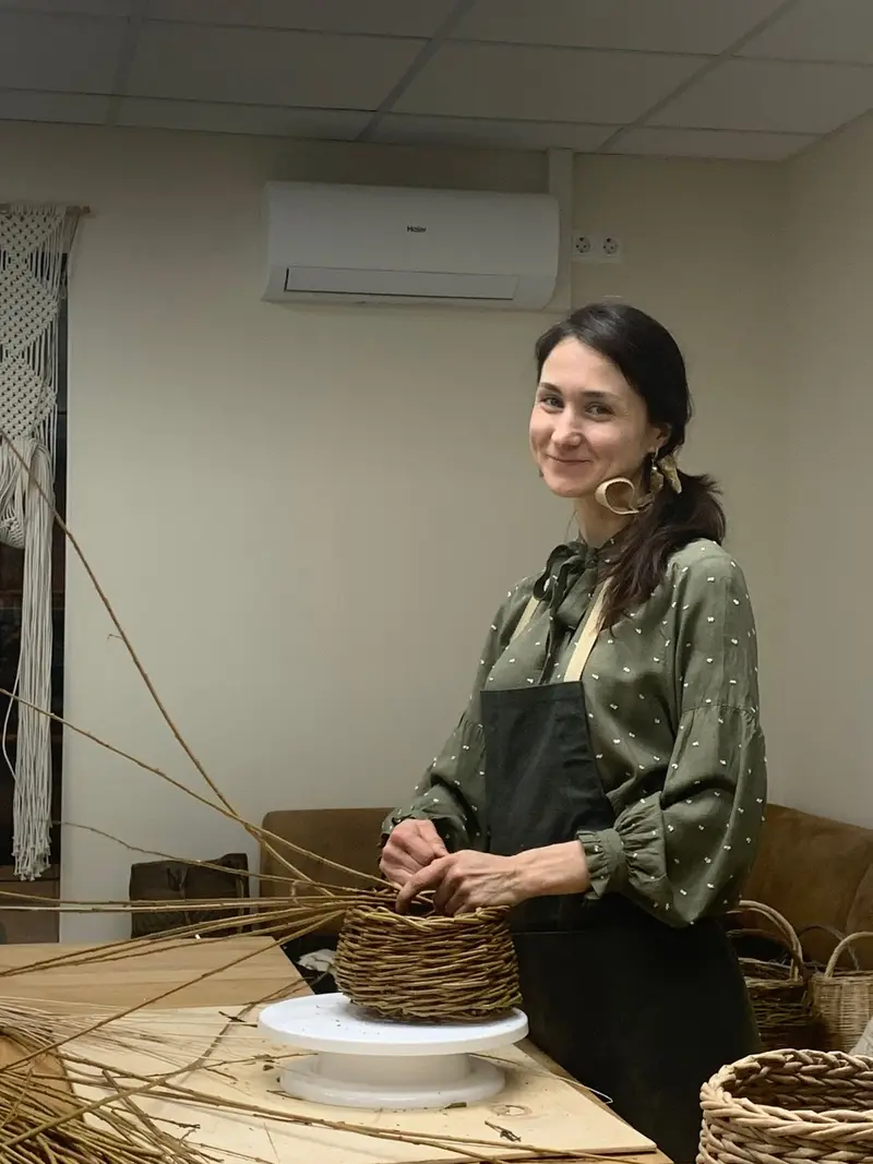 Лозоплетение из ивы/Корзинка с ручкой