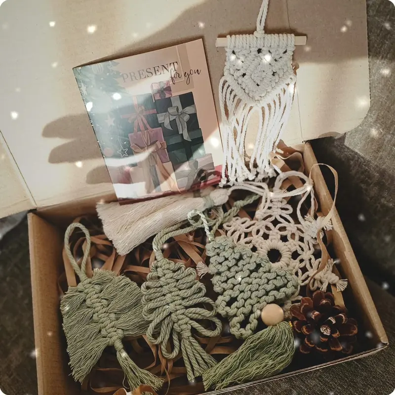 Макраме/Набор новогодних игрушек(5 шт.)