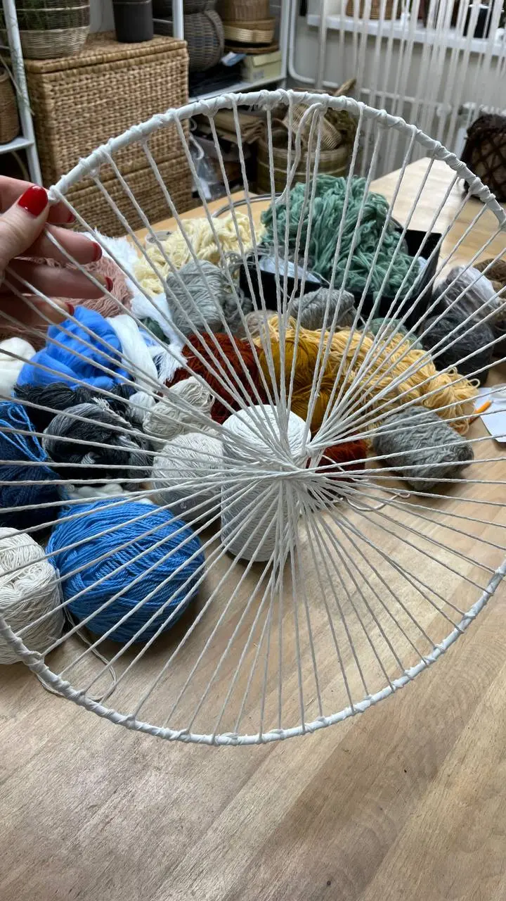 Ткачество/Панно  круглое на стену из натуральных материалов