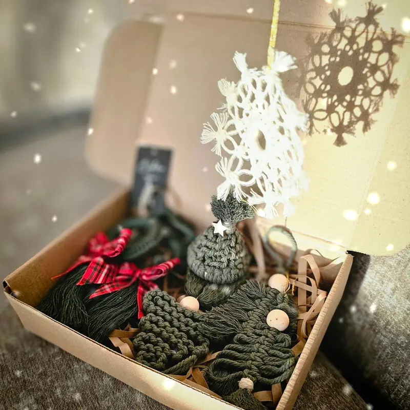 Макраме/Набор новогодних игрушек(5 шт.)