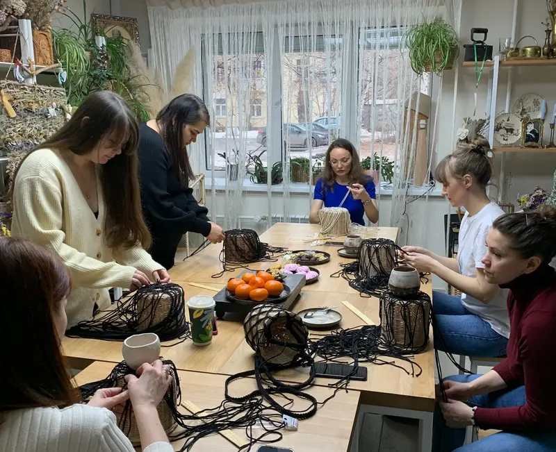Макраме/Сумка летняя с корзиной